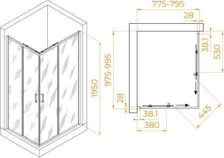 Душевой уголок RGW PA-246 800x1000 