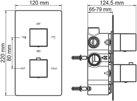 Термостат WasserKRAFT Alme 1544 Thermo С ВНУТРЕННЕЙ ЧАСТЬЮ, для ванны с душем 