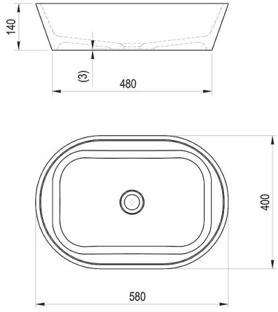 Раковина-чаша Ravak Solo 58 XJX01358000 Белая 