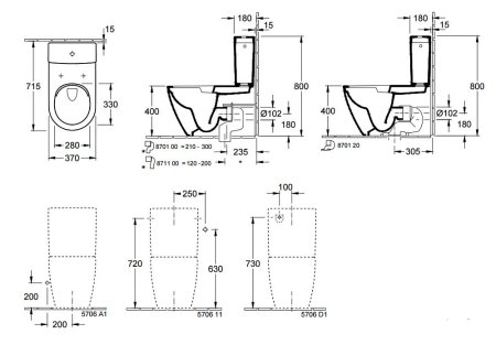 Унитаз-компакт Villeroy & Boch Subway 2.0 5617R0R1 