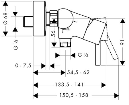 Смеситель для душа Hansgrohe Talis 32640000 Хром 