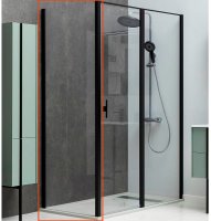 Душевая стенка Allen Brau Priority 100 3.31021.BBA профиль Черный брашированный стекло прозрачное