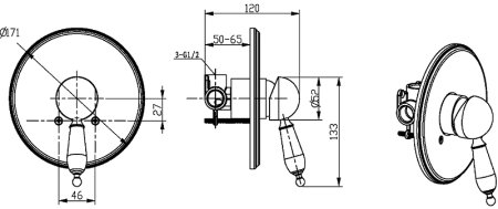 Смеситель для душа Boheme Crystal 305-CRST Бронза 