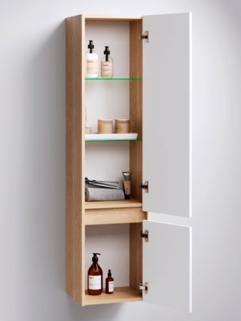 Шкаф пенал Aqwella Сити 35 SIT0535DK Дуб канадский Белый 