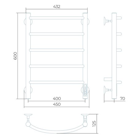 Полотенцесушитель электрический Larusso Классик П5 40х60 