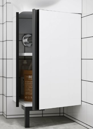 Тумба под раковину Aqwella Porto 45 POR0104WB угловая Белая Черная 