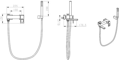 Смеситель для ванны Boheme Q 143-WG Белый Золото 