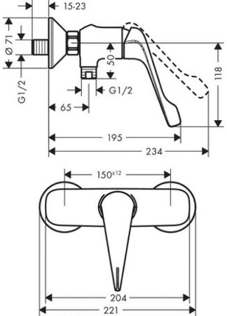Смеситель для душа Hansgrohe Novus 71926000 Хром 