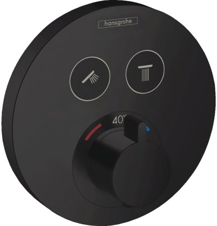 Смеситель для душа Hansgrohe ShowerSelect S 15743670 с термостатом Черный матовый 