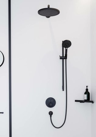 Смеситель для душа Hansgrohe ShowerSelect S 15743670 с термостатом Черный матовый 