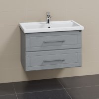 Тумба Санта Венера 80 подвесная дуб серый с умывальником Фостер 80