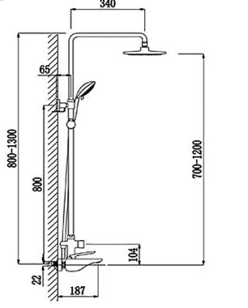 Душевая система Timo Helmi SX- 1070/00-16 (1060) chrome-white хром 