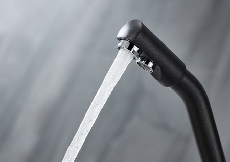 Смеситель Paulmark Hessen He213017-418 для кухонной мойки, черный металлик 