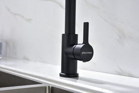 Смеситель Paulmark Halt Ha214021-401 для кухонной мойки, антрацит 