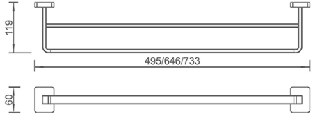 Полотенцедержатель двойной AltroBagno Quadro 081405 Cr 