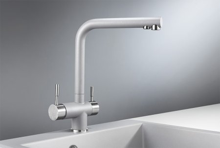 Смеситель Granula GR-2305 для кухонной мойки, алюминиум 