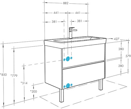 Тумба с раковиной Aquaton Сканди 90 1A2519K0SD010 подвесная Белая 