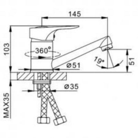 Смеситель для кухни Frap H28 F4528-B Хром 