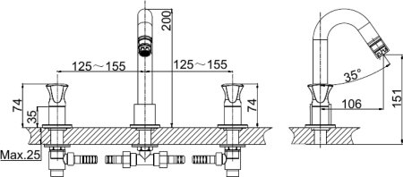 Смеситель D&K Hessen Grimm DA1384101 для раковины 