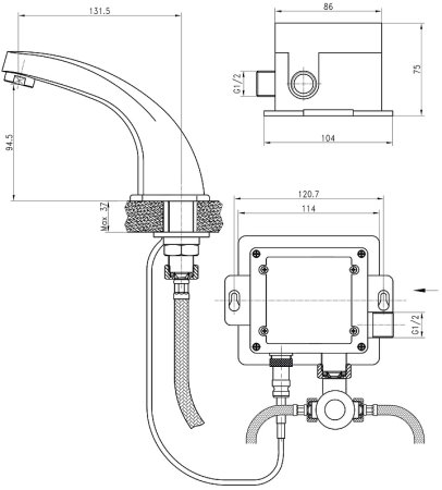 Смеситель для раковины Kaiser Sensor 38111 Хром 