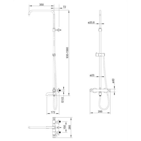 Душевая стойка Omnires Y Y1234ALGL с термостатом золото 
