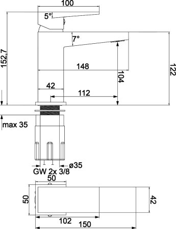 Смеситель Omnires Fresh 7110 для раковины, хром 