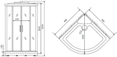 Душевая кабина Timo Comfort T-8809 P C 