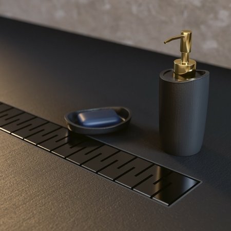 Душевой лоток Paini Medium 650 CH650MC с решеткой Черный матовый 