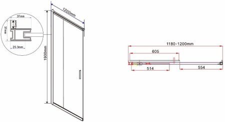 Душевой уголок Vincea Garda 120х100 VSS-1G1012CH профиль Хром стекло шиншилла 