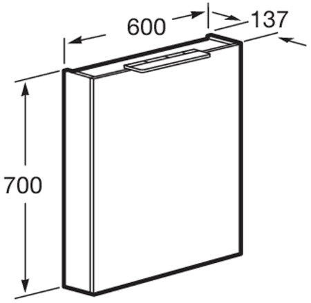 Зеркальный шкаф Roca Oleta 60 L A857645501 с подсветкой Белый матовый 