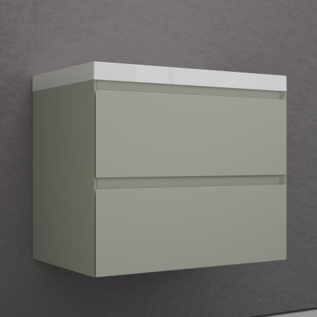 Тумба подвесная Style Line "Манхэттен 70" ЭМАЛЬ под ASTI 70 2 ящика PLUS олива 