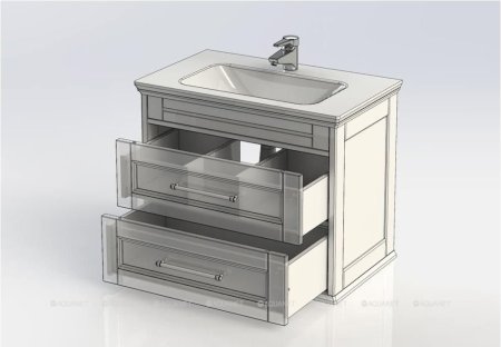 Тумба с раковиной Aquanet Бостон М 80 белый 