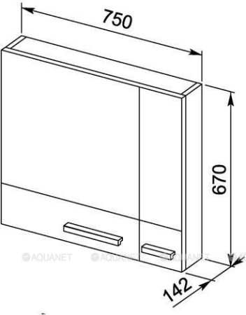 Зеркало-шкаф Aquanet Нота 75 белый 