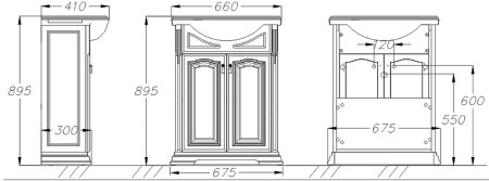 Тумба под раковину Opadiris Риспекто 65 00-00005813 Белая матовая 