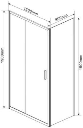 Душевой уголок Vincea Garda 150х80 VSR-1G8015CL профиль Хром стекло прозрачное 