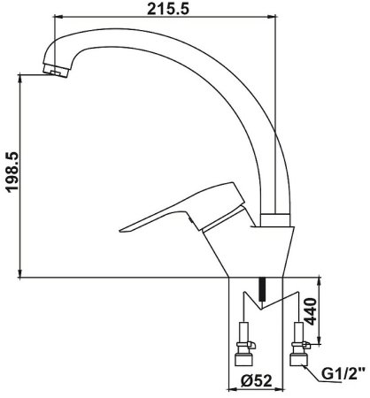 Смеситель для кухни Kaiser City 21644 Satin Сатин 