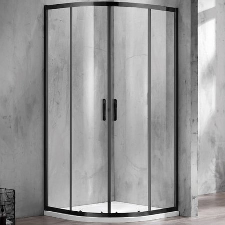 Душевой уголок Azario Milton 90х90 AZ-ND2142 900 профиль Черный стекло прозрачное 