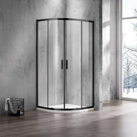 Душевой уголок Azario Milton 90х90 AZ-ND2142 900 профиль Черный стекло прозрачное 