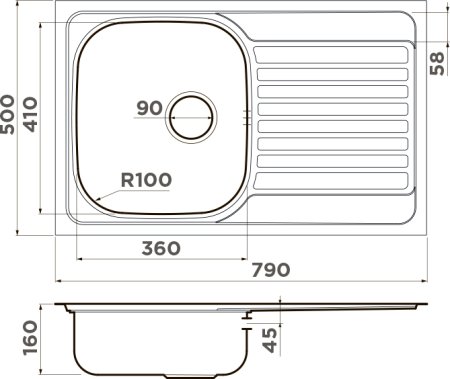 Мойка кухонная Omoikiri Kashiogawa 79 