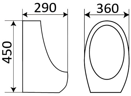 Писсуар CeramaLux X545P подвесной 
