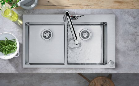 Смеситель Hansgrohe Metris Select M71 73827000 для кухонной мойки, хром 