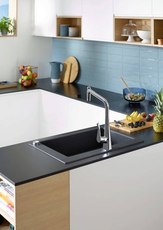 Смеситель Hansgrohe Metris Select M71 73827000 для кухонной мойки, хром 