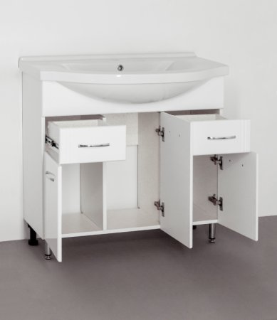 Тумба под раковину Style Line Эко Стандарт 26 Эльбрус 90 Белый глянец 