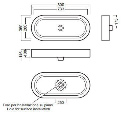 Раковина Hatria Area 80 см 