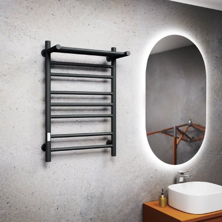 Полотенцесушитель электрический с полочкой (лесенка) Маргроид В10 M0024, 50x80 см 