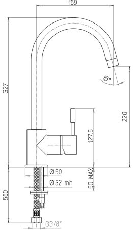 Смеситель для кухни Paini Cox 78H4572CRL2LMKM Хром Черный 