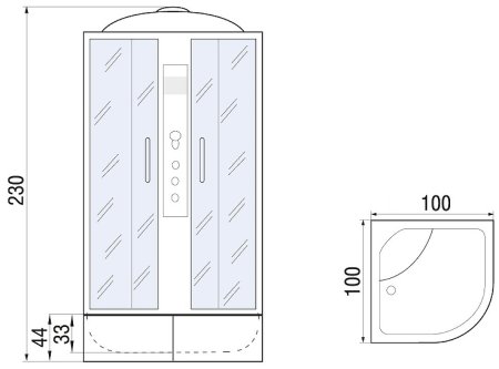 Душевая кабина River Dunay XL 100x100 MT 10000006195 с гидромассажем 