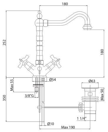 Смеситель Cezares Lord LORD-LS2-03 для раковины 