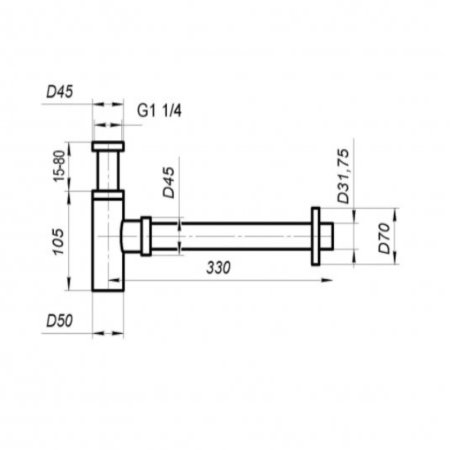 Сифон для раковины BelBagno BB-SMQ2-01 Хром 