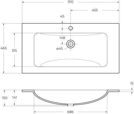 Стеклянная раковина BelBagno BB910/465-LV-VTR-BL 
